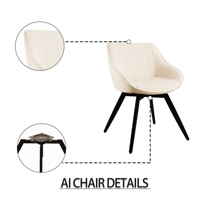 Round Dining Table Set With Tulip Design And 2 Chairs