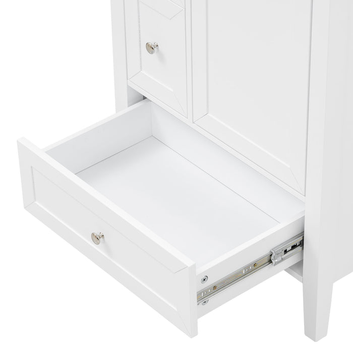 Modern Bathroom Vanity With Sink, Soft Close Drawers & Door, Storage Rack