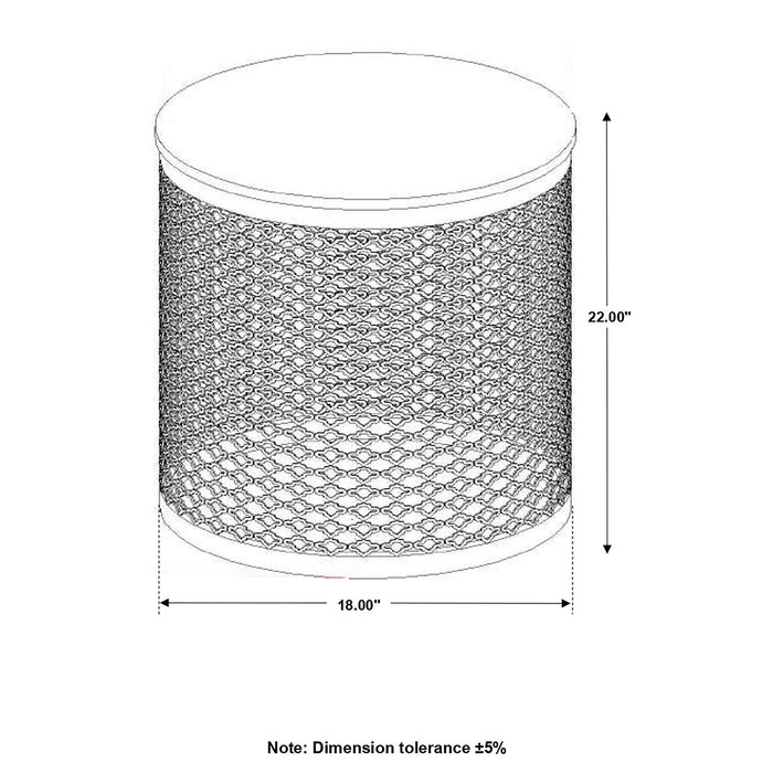 Drum Base Accent Table - Brown