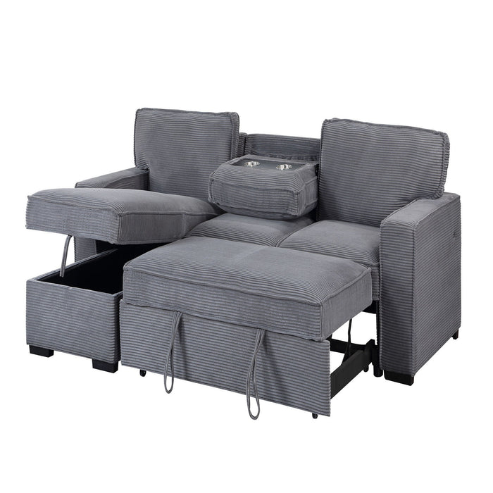 Territory - Pull Out Sofa Bed With Design - Dark Gray