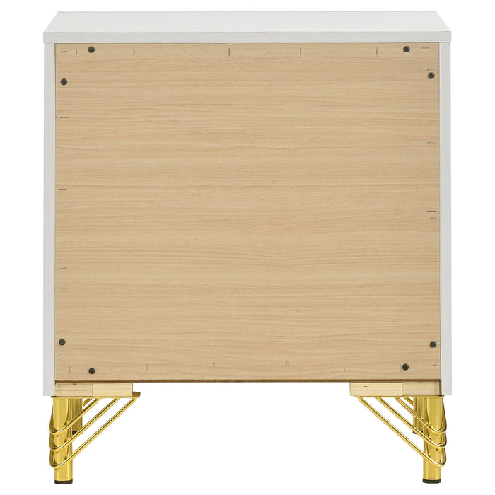 Chesney - 2 Drawer Nightstand With Trim, Bedroom Side Table - White