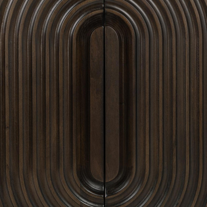 Colson - Mango Wood 4 Door Cabinet - Dark Brown
