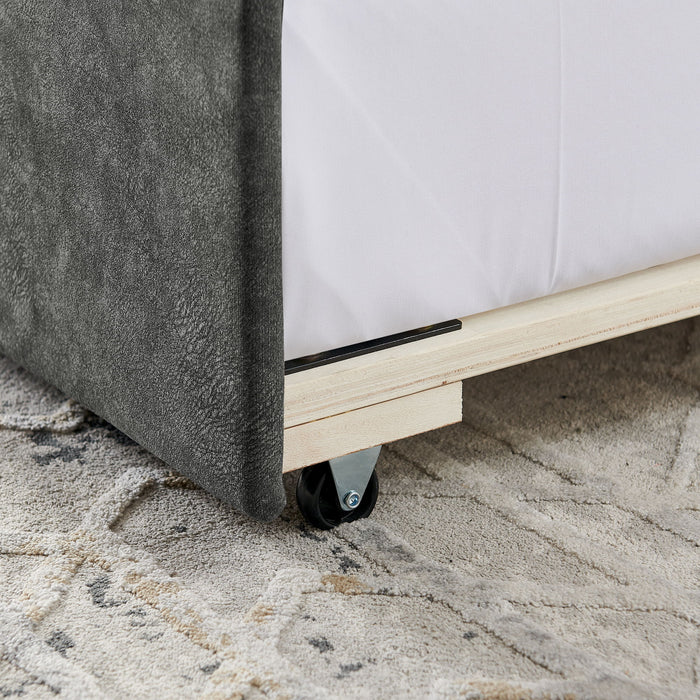 Upholstered Daybed With USB Charging & Pull Out Bed