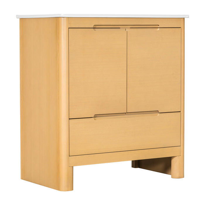 Softened Modern Bathroom Vanity With Sink