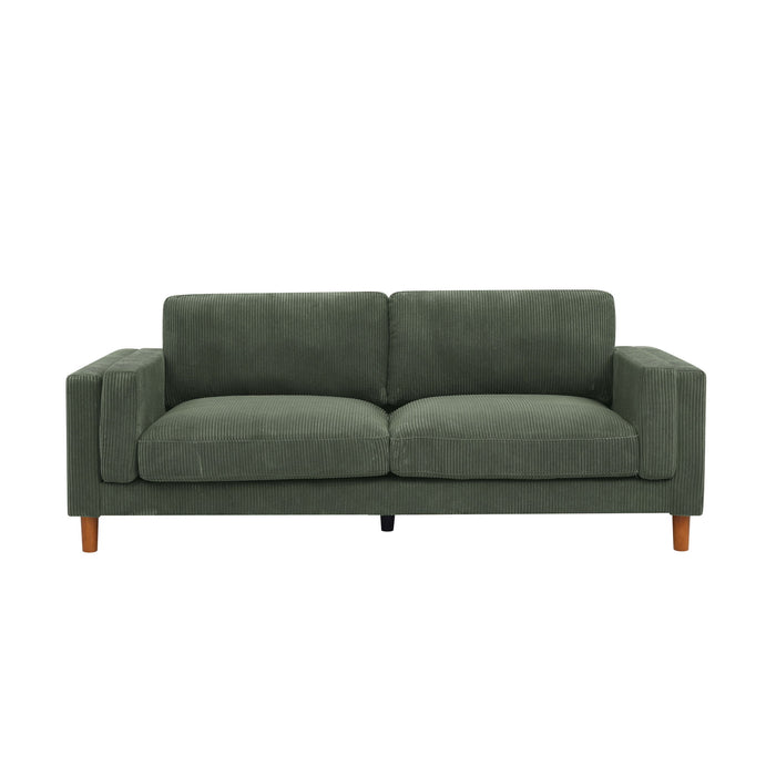 Upholstered Square Arm Sofa - Dark Green