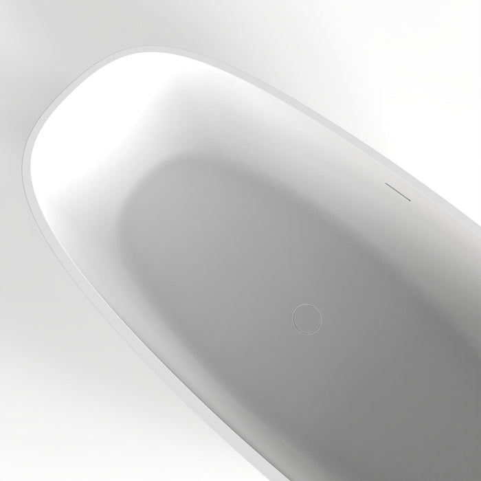 Soaking Bathtub, Freestanding, Solid Surface - Matte White
