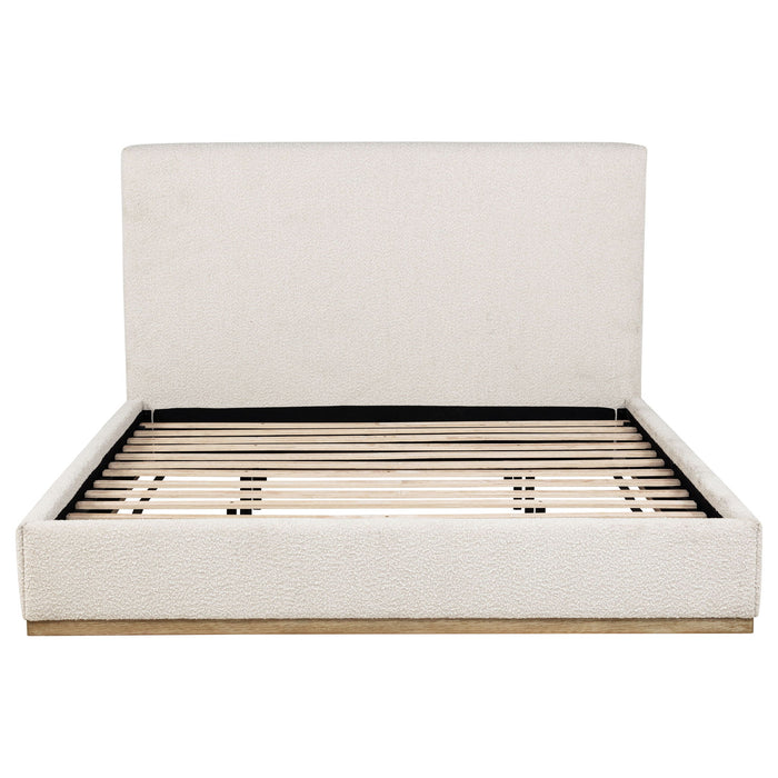 Talbot - Eastern King Platform Bed With Elevated Headboard - Cream