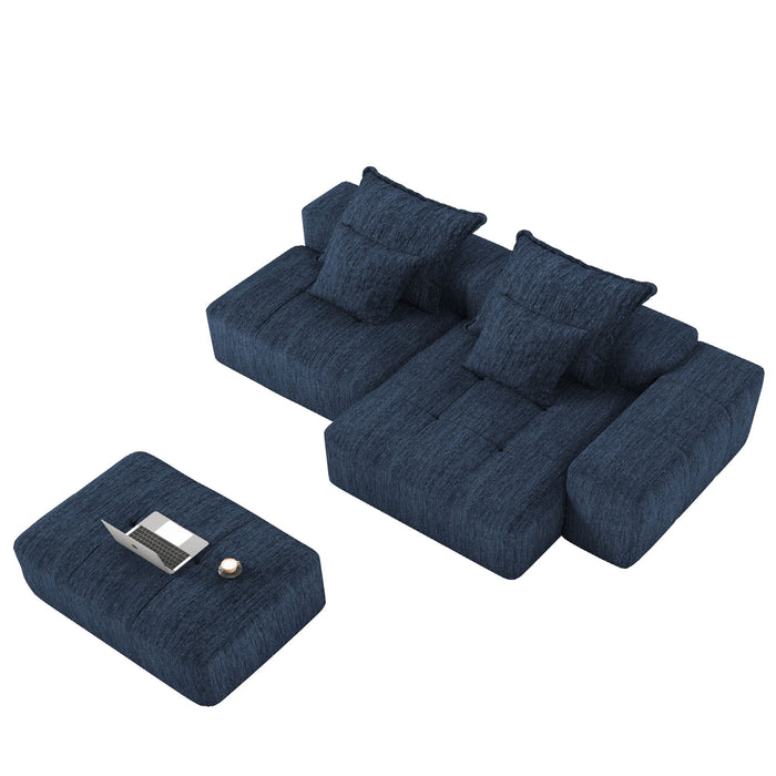 Modern Oversized Diy Combination Modular Sectional Sofa & Pillows