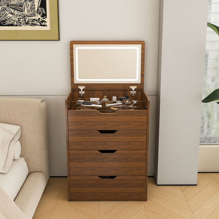 Vanity Desk With Lighted Mirror & Stool