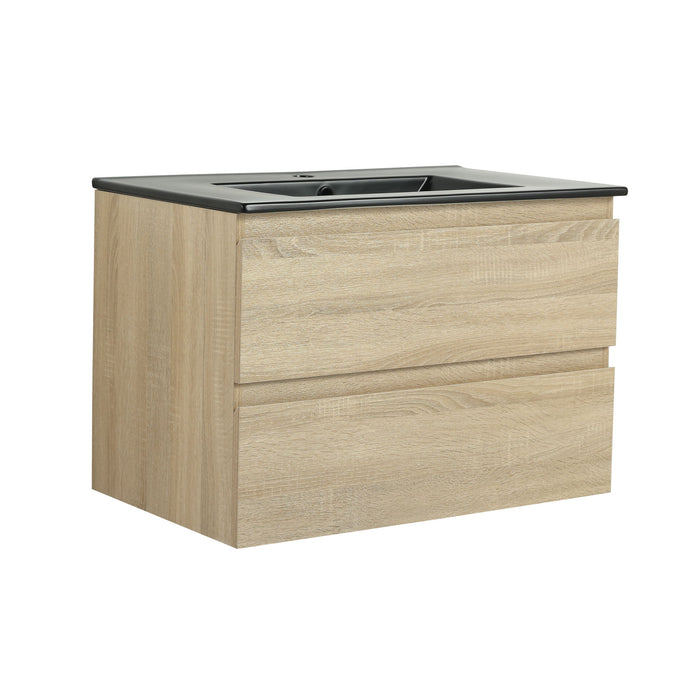 Wall Mounted Bathroom Vanity With Sink, 2 Soft Close Drawers