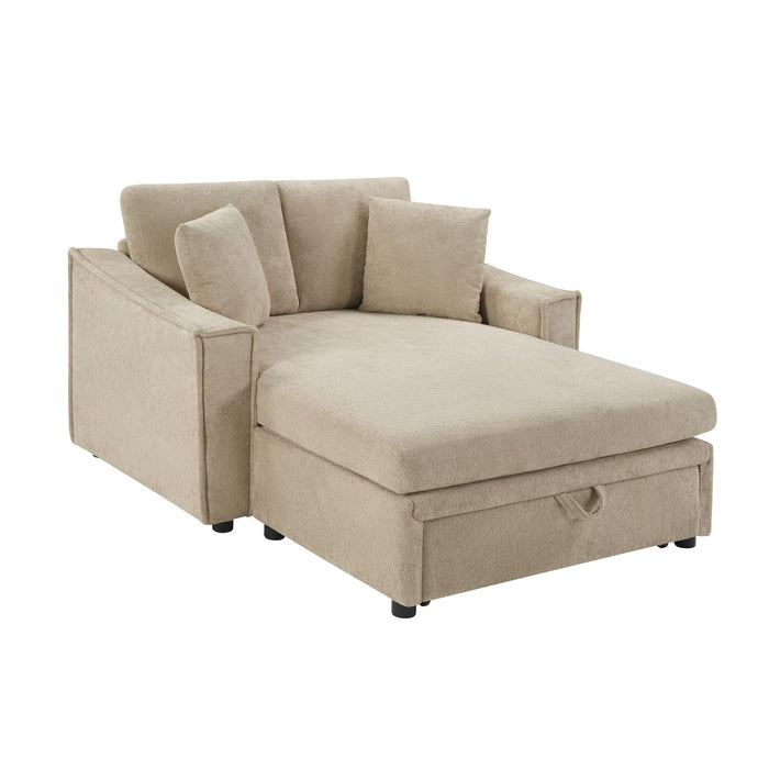 Modern Chaise Sofa With Hidden Storage For Living Room