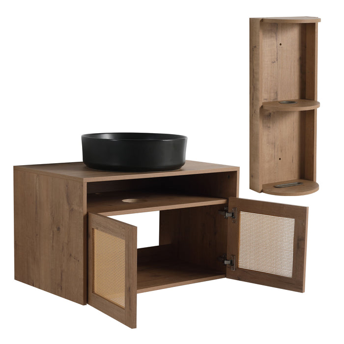 Bathroom Vanity & Art Sink And Storage Rack, Float Mounting Design