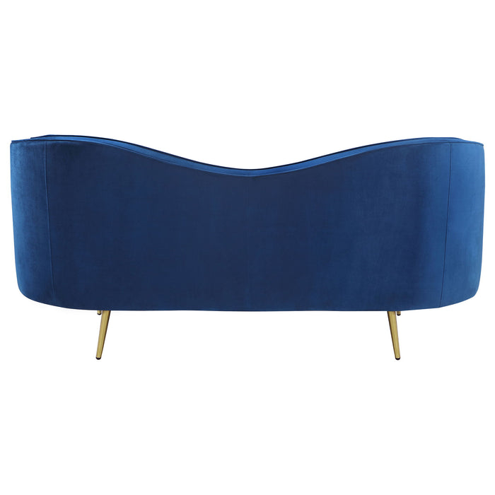 Marsden - Upholstered Vertical Channel Tufted Loveseat Seating With Tapered Legs - Blue