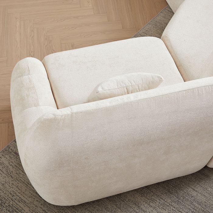 Luxury Curved Corner Sectional Sofa With 4 Pillows