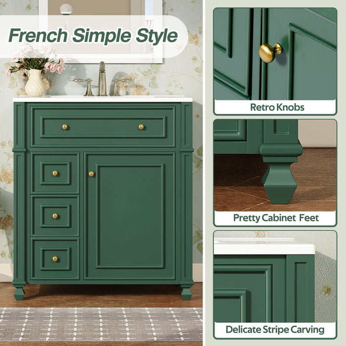 Bathroom Vanity Cabinet With Sink, Soft Close Doors With Door Organizer