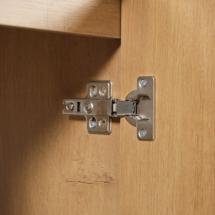 Double Sink Bathroom Vanity Soft Close Doors, Divided Drawers, Wall Mounted - Wood