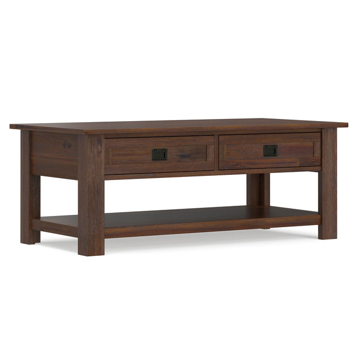 Monroe - Rectangular Coffee Table With Drawers - Brown