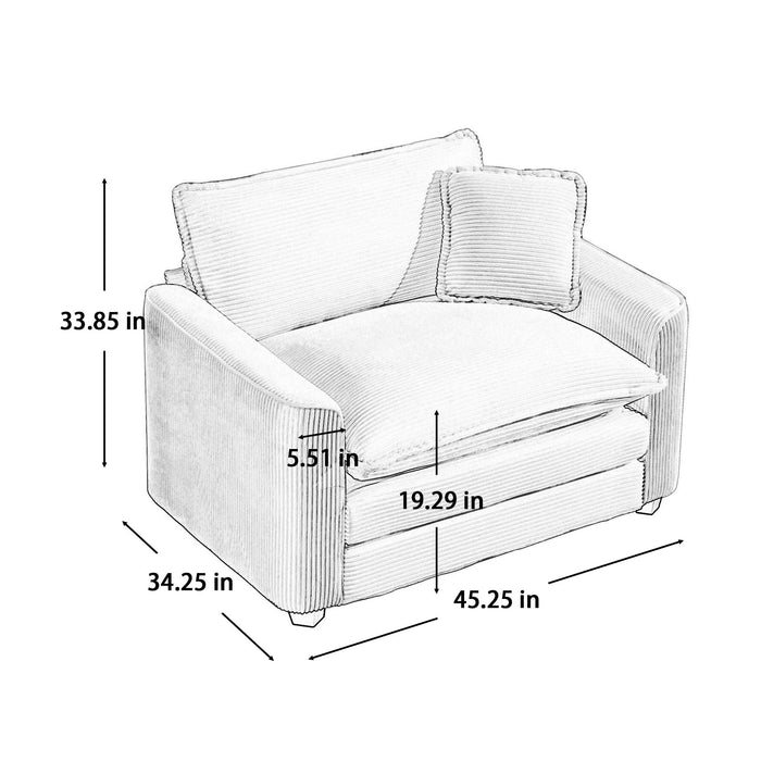 Elegant Corduroy Oversized Sectional Sofa Set With Deep Seats And Flexible Layout