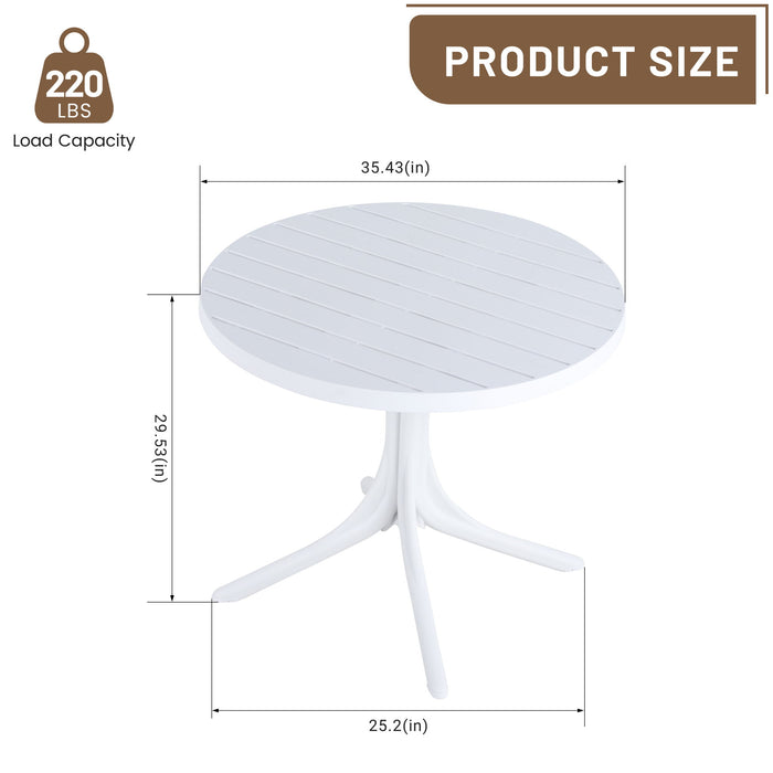 4 Piece Set Of Color Block Designed Single Chairs With Round Table - Grain Yellow / Haze Green / Tropical Orange / White