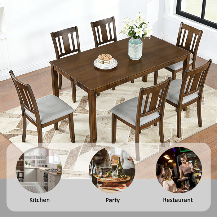 Kitchen Dining Set, Rectangular Dining Table With Upholstered Chairs