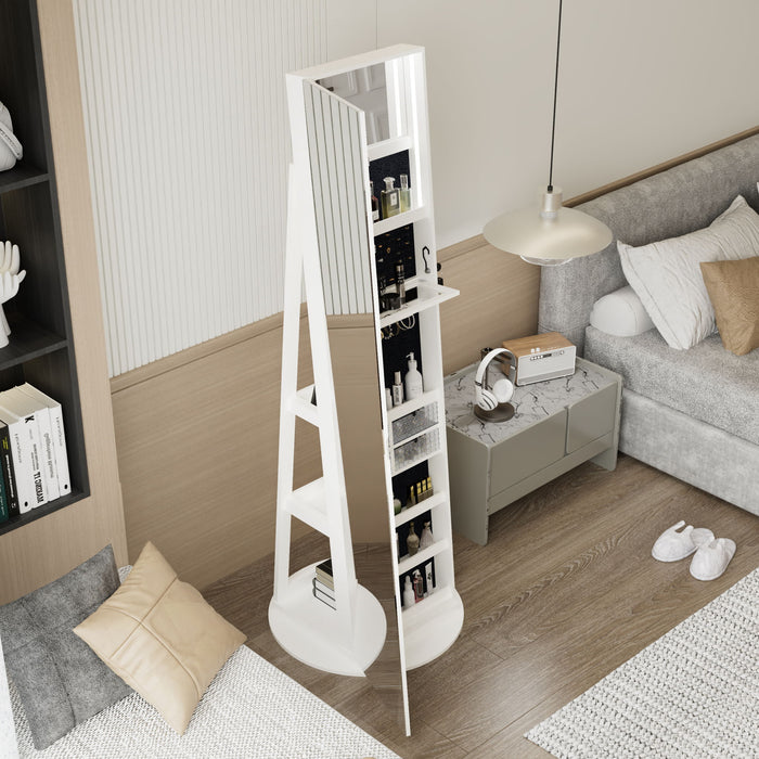 Swivel Jewelry Cabinet With Full Length Mirror
