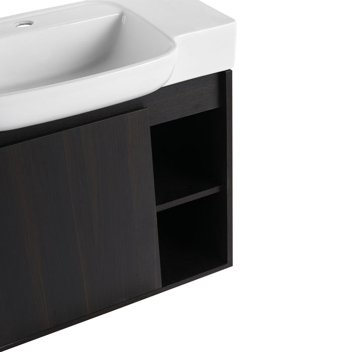 Wall Mounted Bathroom Vanity With Sink, Soft Close Door