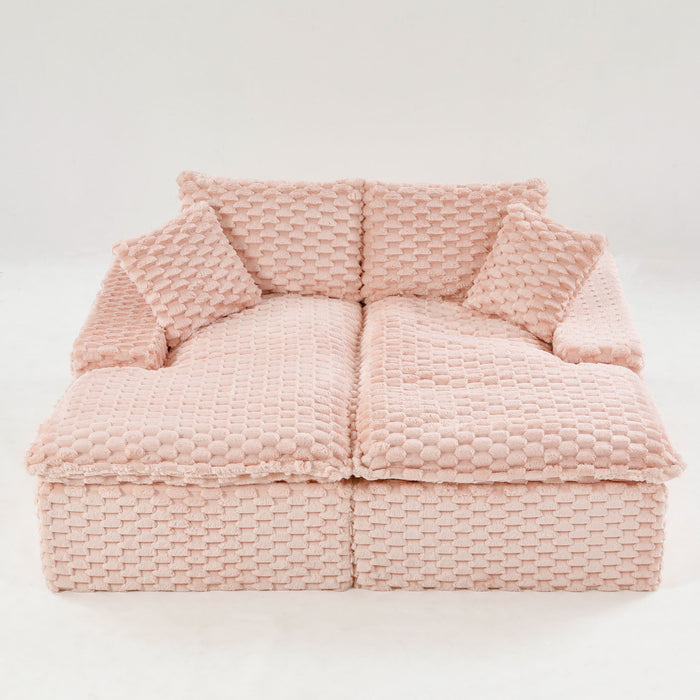 Double Chaise Lounge With Full Compressed Sponge