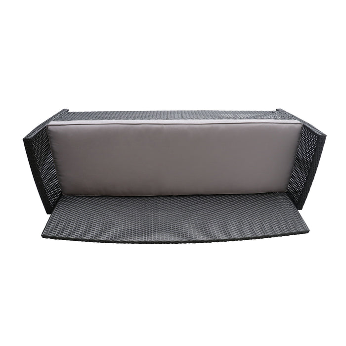 Thalassa - Outdoor 3 Seater Sofa With Water Resistant Cushion - Gray / Black