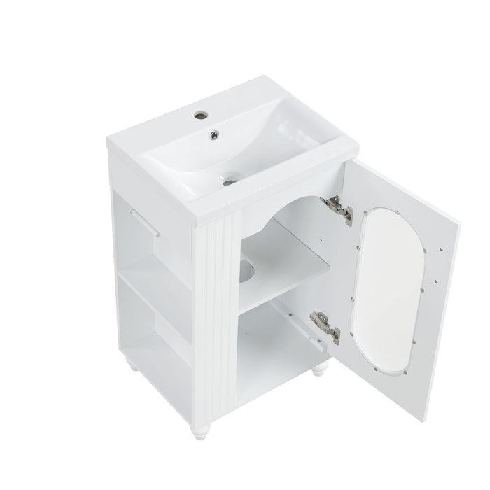 Modern Bathroom Vanity With Sink, Adjustable 2 Tier Shelf