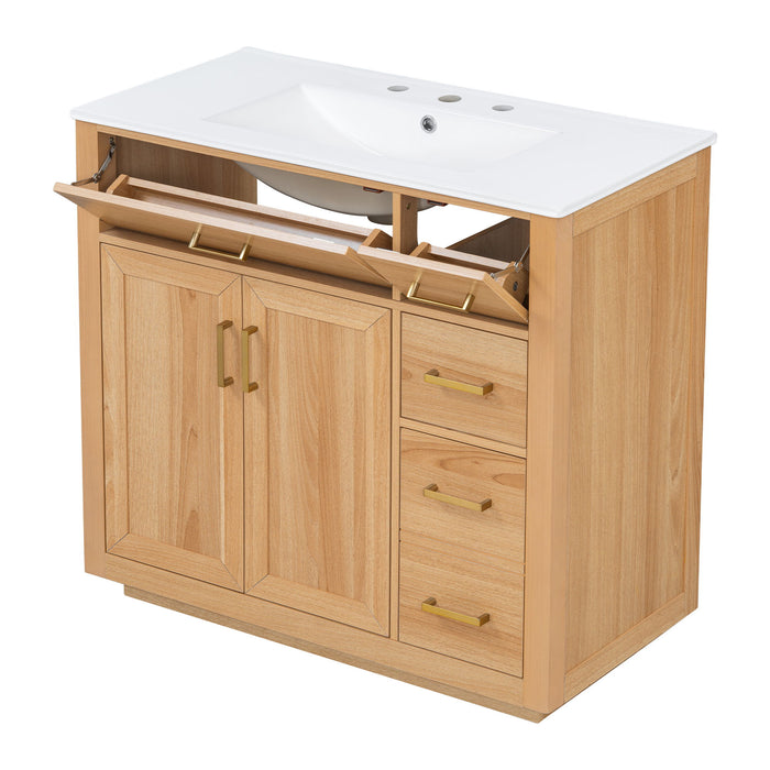 Bathroom Vanity & Sink, Soft Close Doors & Drawers - Wood