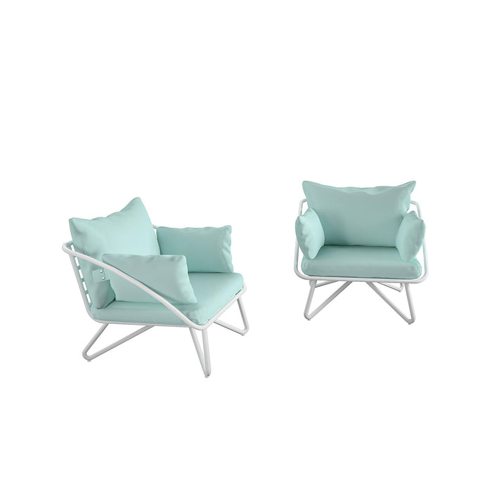 Teddi - Outdoor Lounge Chairs Set (Set of 2) - Aqua