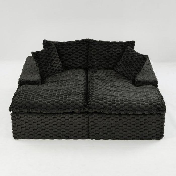 Double Chaise Lounge With Full Compressed Sponge