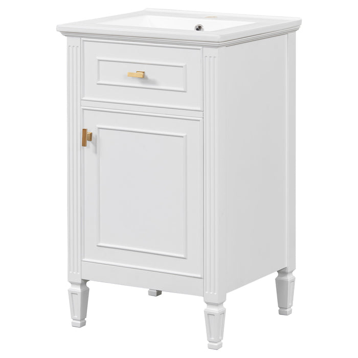Bathroom Vanity With Sink, Adjustable Shelf, Tilt-Out Drawer