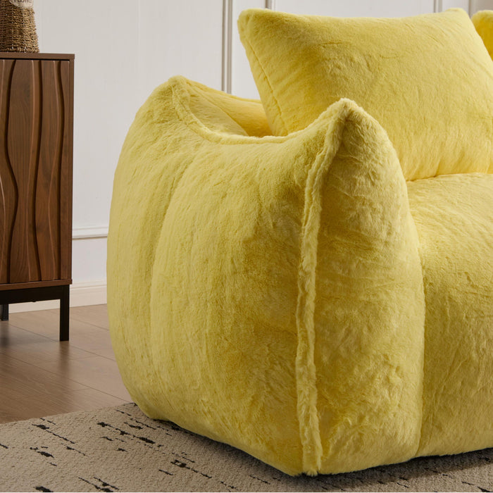 Giant Bean Bag Couch, Ultra Soft Fluffy Loveseat For Living Room