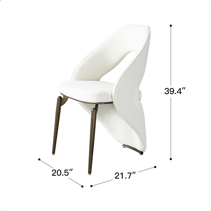 Dining Chair With Open Back Design Upholstery - Ancient White