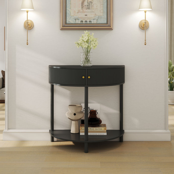 Demi Lune - Console Table With 2 Storage Drawers