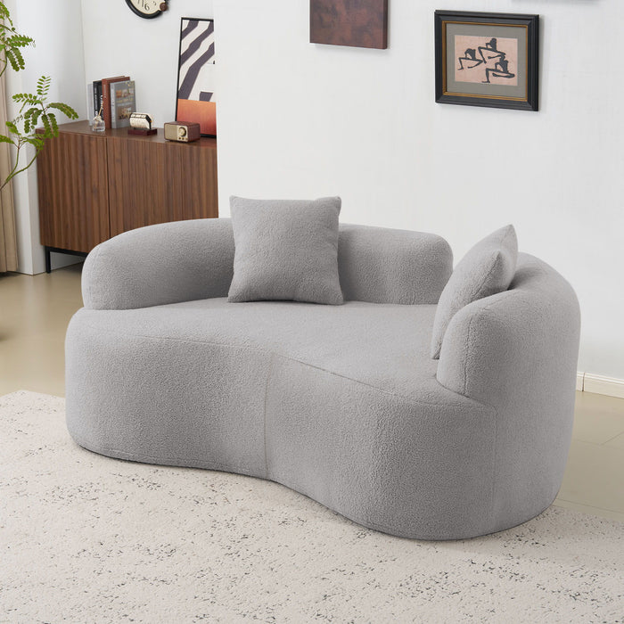 Modern Curved Loveseat