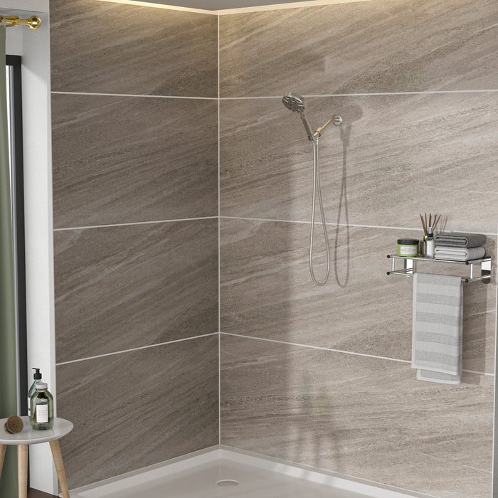 Multi Function Adjustable Hand Shower 8 Function Hand Shower, Plastic Construction - Brushed Nickel