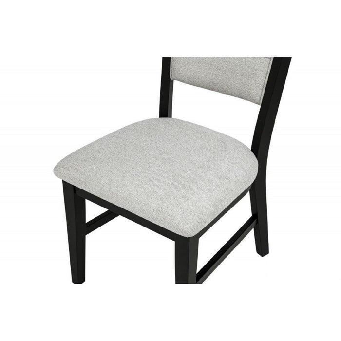 Dining Kitchen Side Chair With Curved Back Design (Set of 2) - Black / Gray