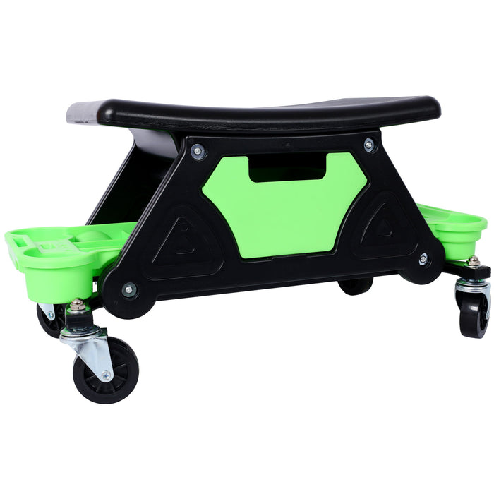 Heavy Duty Mechanic Stool With Tool Storage 300 Lbs Capacity Hdpe - Green