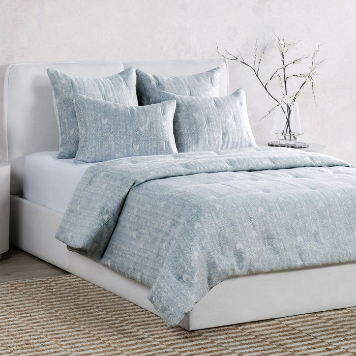 French Herringbone - Comforter Euro Sham - Storm