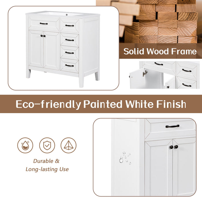 Modern Bathroom Vanity With Sink, Freestanding With Drawers And Doors
