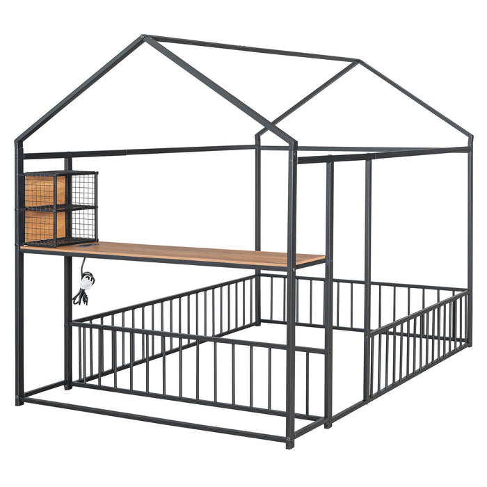 House Frame With Desk, Shelves, Power Outlets And USB Ports