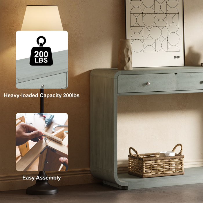 Console Table With 3 Drawers And Display Shelf