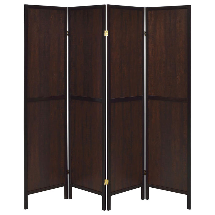 4 Panel Folding Screen - Brown