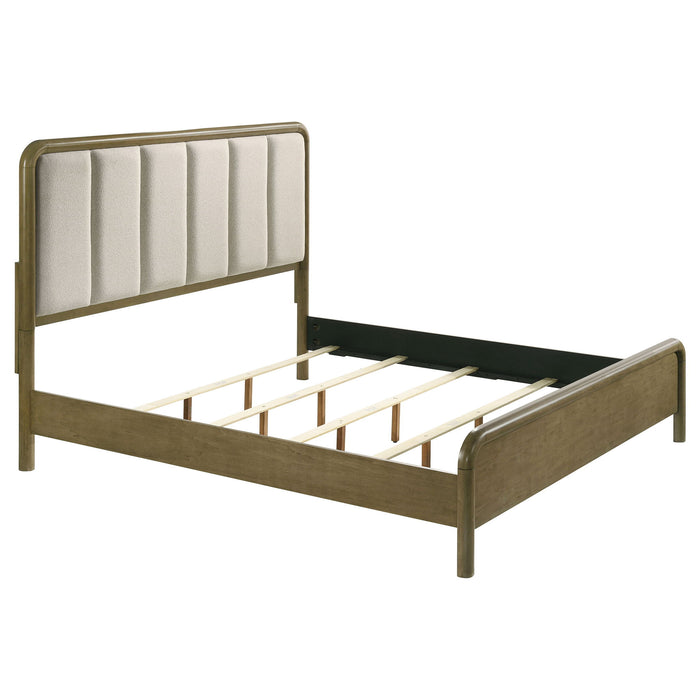 Bernardo - Eastern King Upholstered Bed - Nutmeg Brown