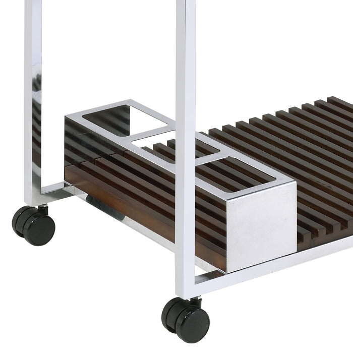 Lisses - Serving Cart - Chrome / Walnut