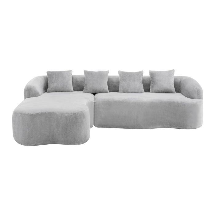 Modular L-Shape Sectional Sofa With Curved Chaise
