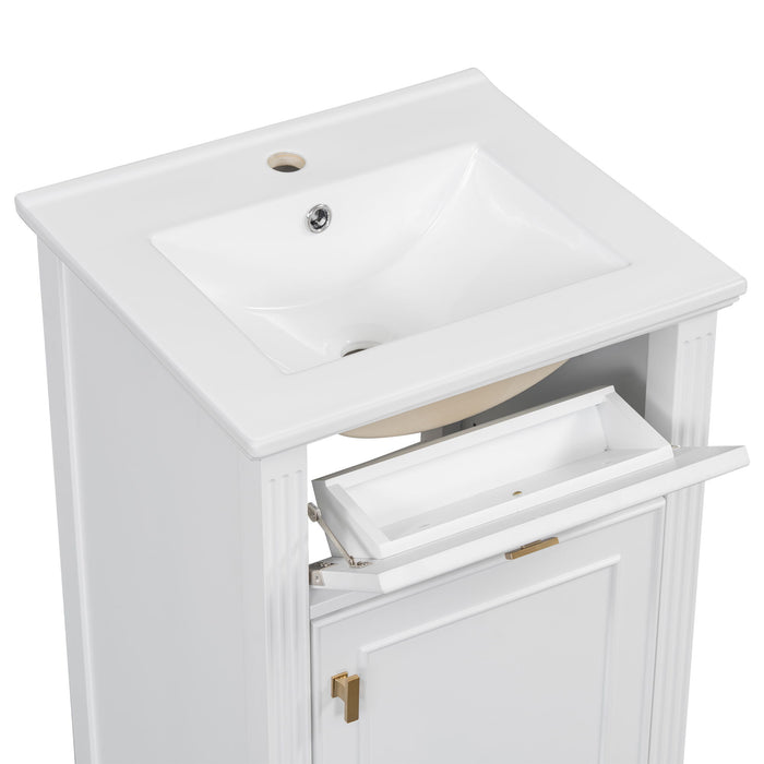 Bathroom Vanity With Sink, Adjustable Shelf, Tilt-Out Drawer