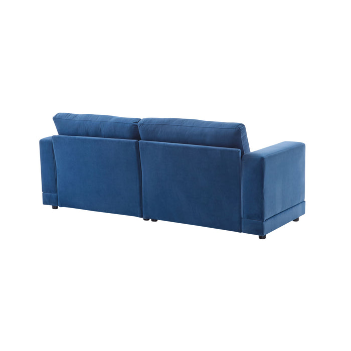 Modern Square Arm Sofa With Soft Fabric Upholstery, Deep Cushions